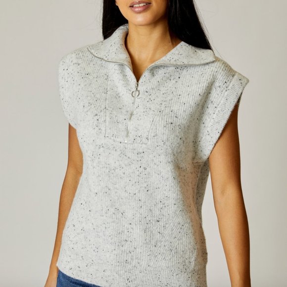 Design History Women's Sleeveless Quarter-Zip Sweater - Picture 2 of 7